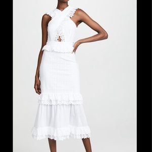 Alice McCall Eyelet Cut Out Halter Dress
